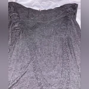 Gray Y2K Cold-Shoulder Top with Ring Detail